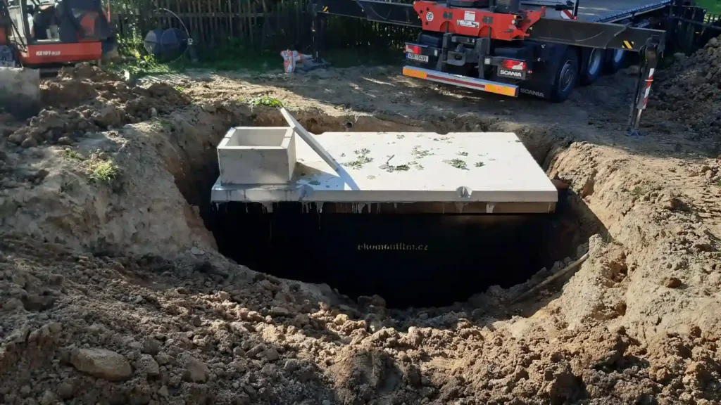 Realizace betonové nádrže na dešťovou vodu